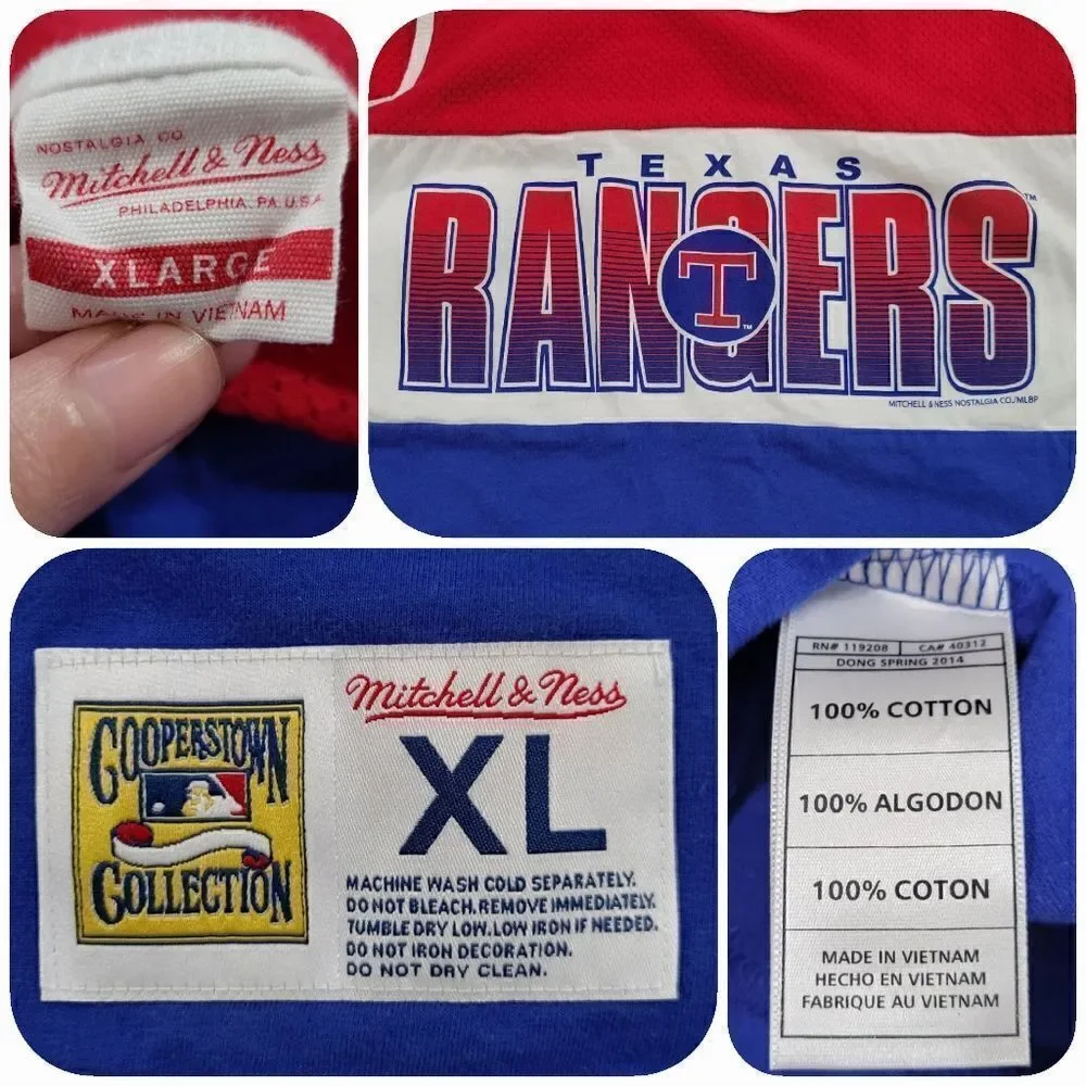 Texas Rangers Mitchell & Ness Home Stand Tanktop(N019)-Size XL for Men